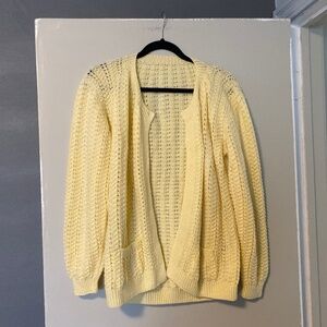 Beautiful hand made light yellow cardigan size S/M